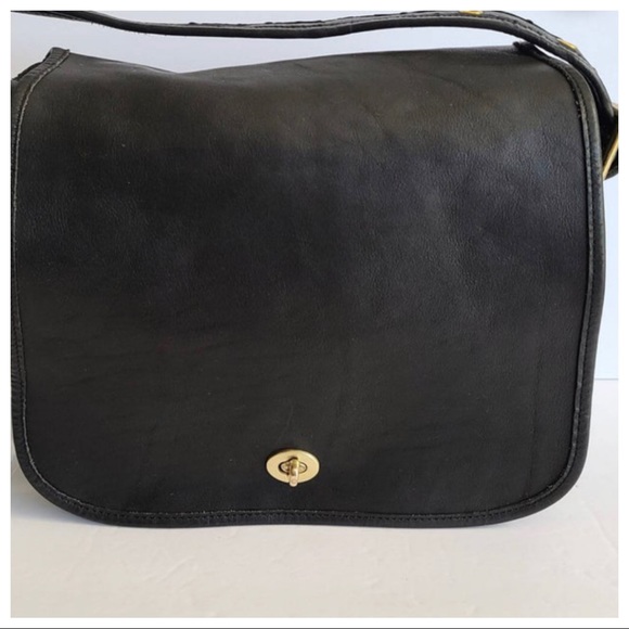 Black Leather Vintage, Coach stewardess bag - Picture 2 of 12